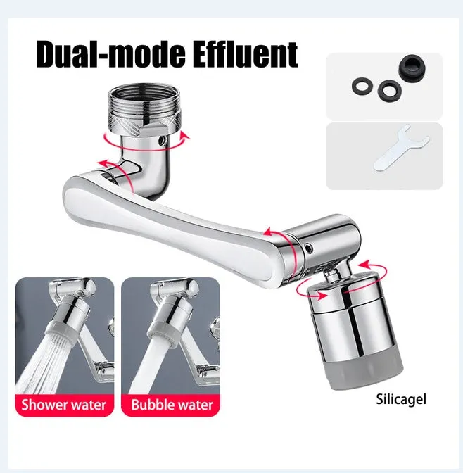 Copper swivel universal extension bubbler with 1080-degree rotation and dual mode water flow for kitchen sink