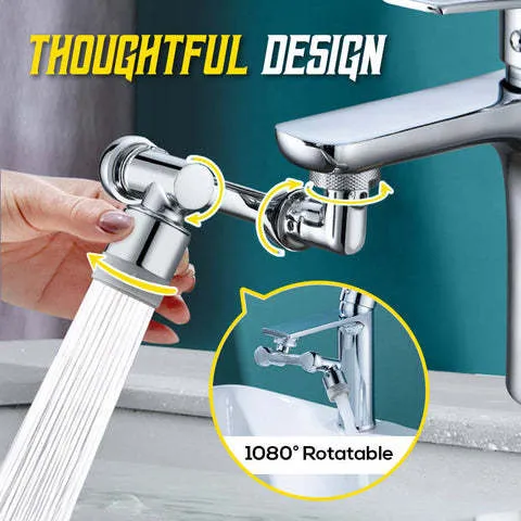 Copper swivel universal extension bubbler with 1080-degree rotation and dual mode water flow for kitchen sink