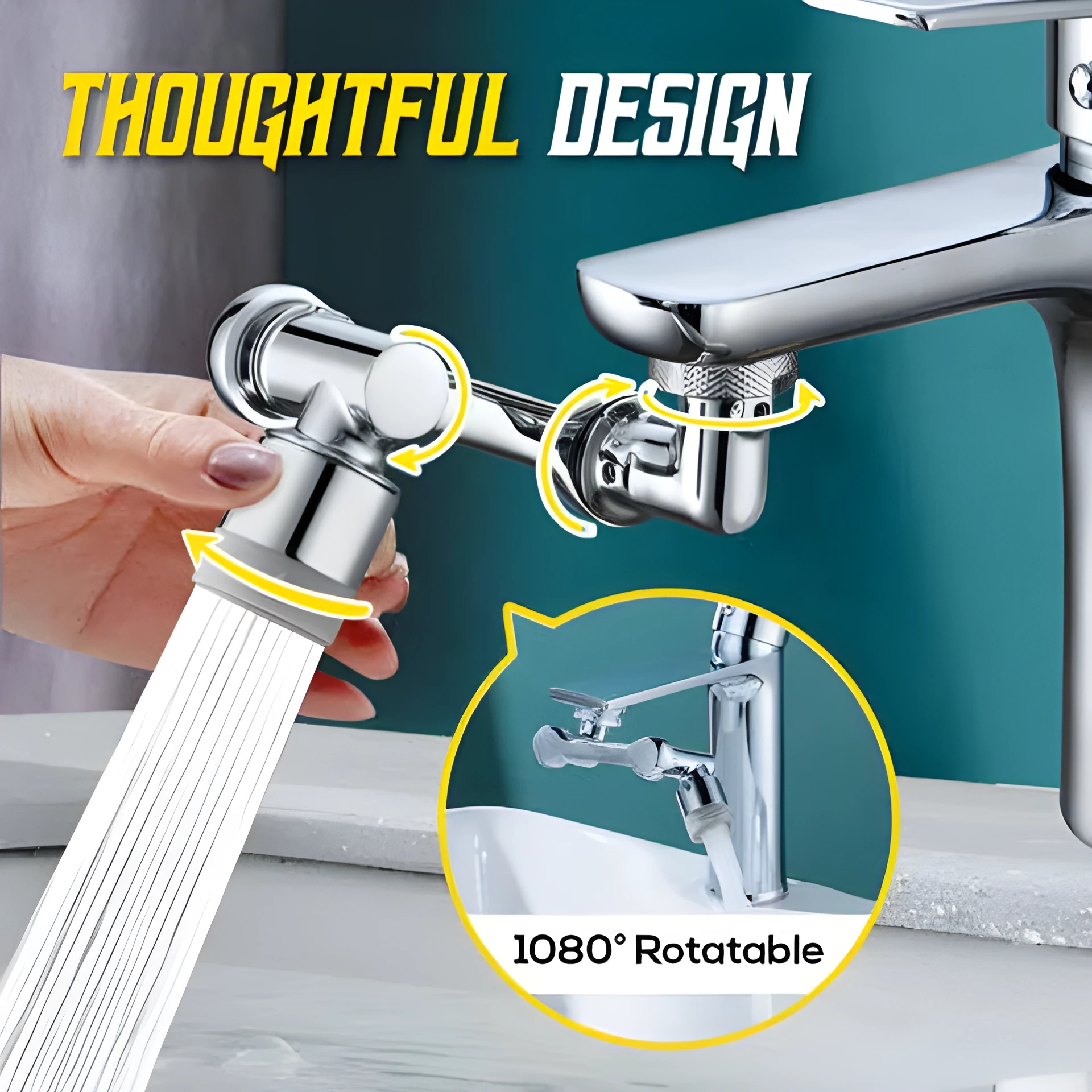 Copper swivel universal extension bubbler with 1080-degree rotation and dual mode water flow for kitchen sink