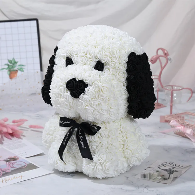 Valentine's Day rose pug soap flower bouquet handmade plastic 40cm foam filling