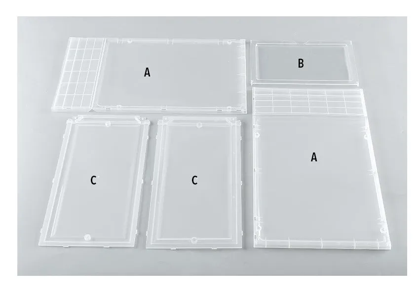 Folding PP plastic sneaker storage box, black, outer dimensions 34 x 25 x 18.2 cm, stacked shoe cabinet