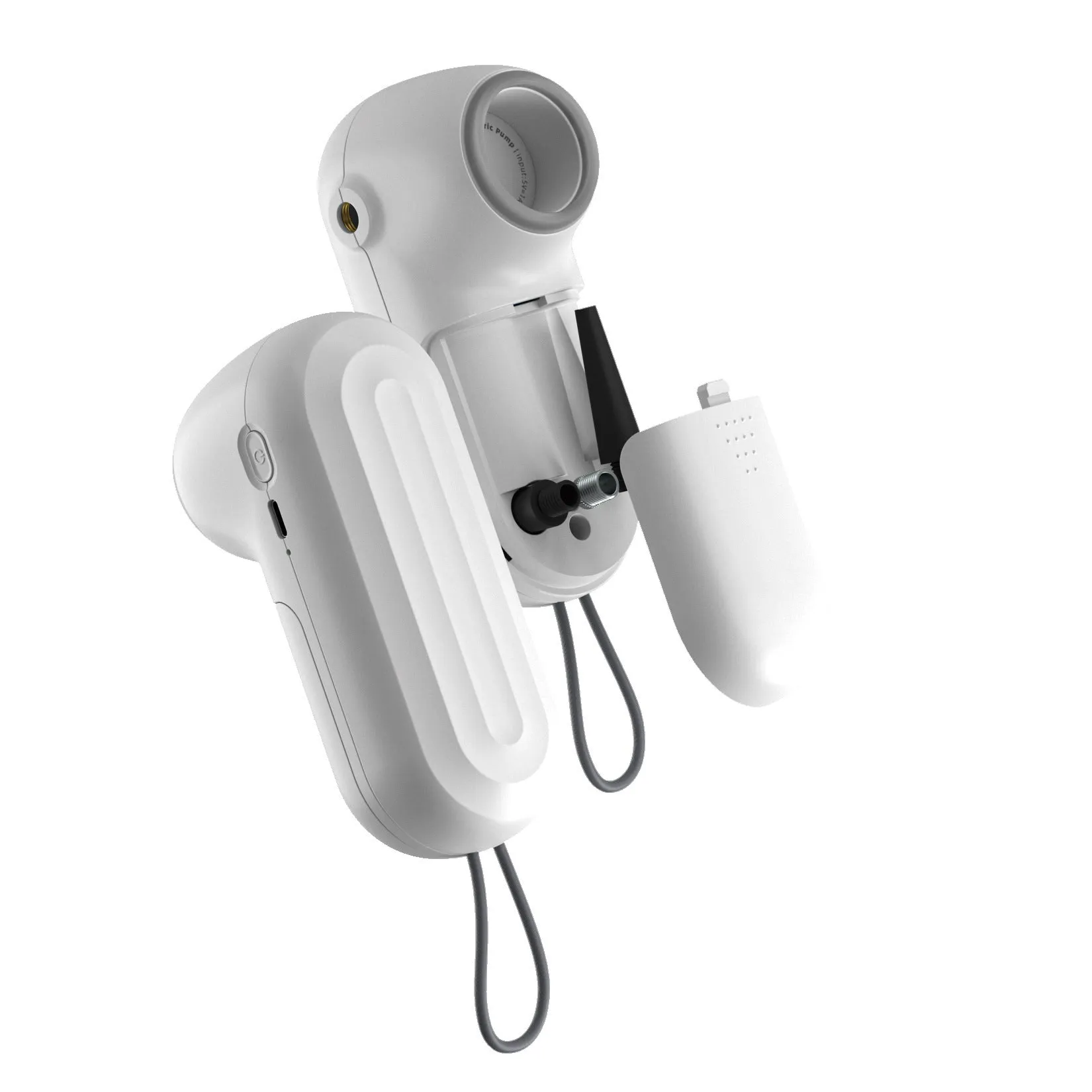 White ABS hand electric vacuum sealing machine with USB charging, compact size 54x63x132mm