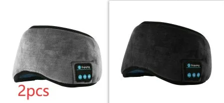 Wireless Bluetooth 5.0 sleeping eye mask with built-in earphones, grey or black velvet headband