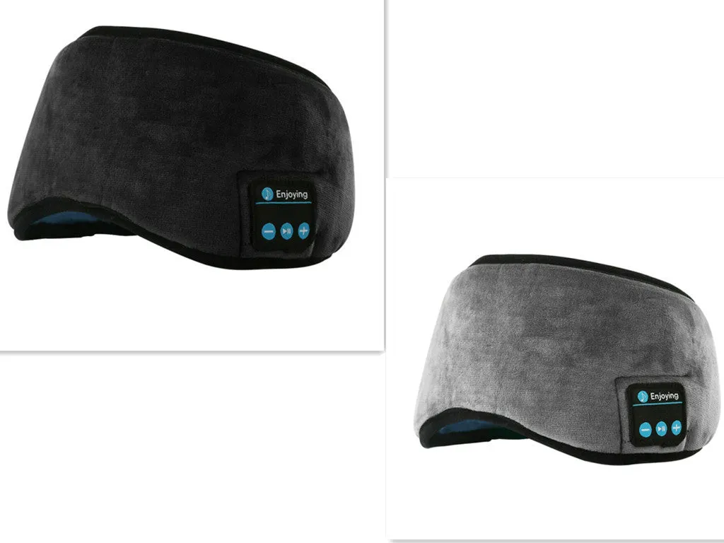 Wireless Bluetooth 5.0 sleeping eye mask with built-in earphones, grey or black velvet headband