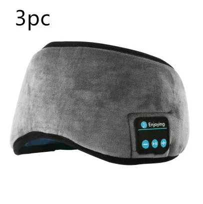 Wireless Bluetooth 5.0 sleeping eye mask with built-in earphones, grey or black velvet headband