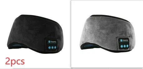 Wireless Bluetooth 5.0 sleeping eye mask with built-in earphones, grey or black velvet headband