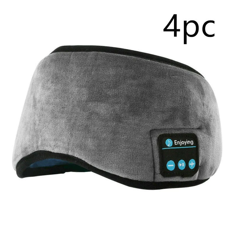 Wireless Bluetooth 5.0 sleeping eye mask with built-in earphones, grey or black velvet headband