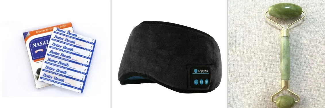 Wireless Bluetooth 5.0 sleeping eye mask with built-in earphones, grey or black velvet headband