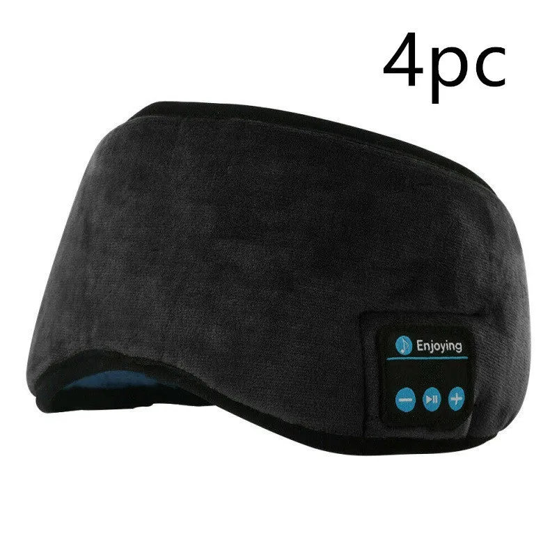 Wireless Bluetooth 5.0 sleeping eye mask with built-in earphones, grey or black velvet headband
