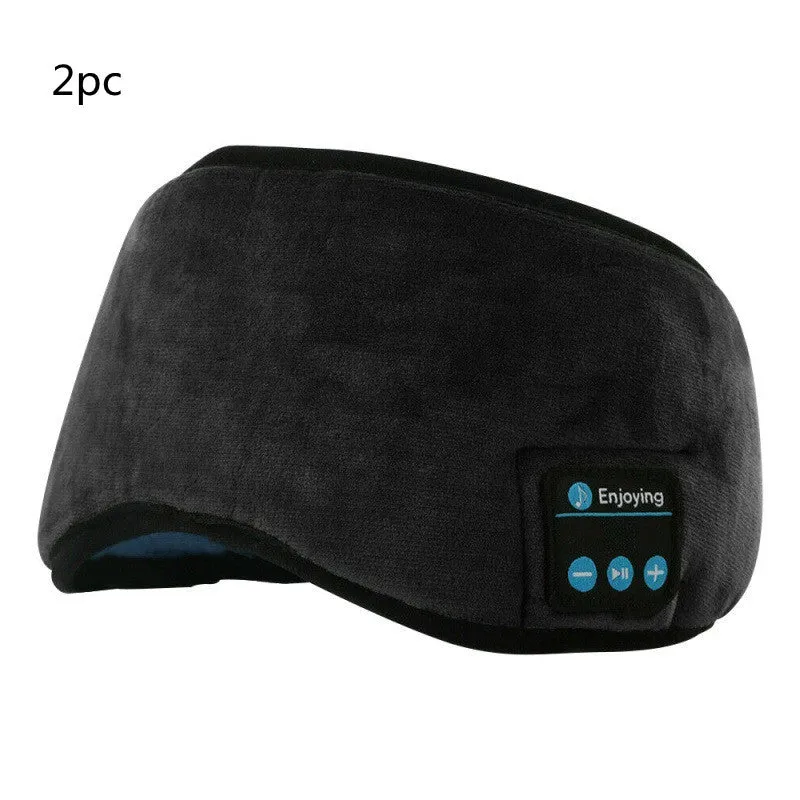 Wireless Bluetooth 5.0 sleeping eye mask with built-in earphones, grey or black velvet headband