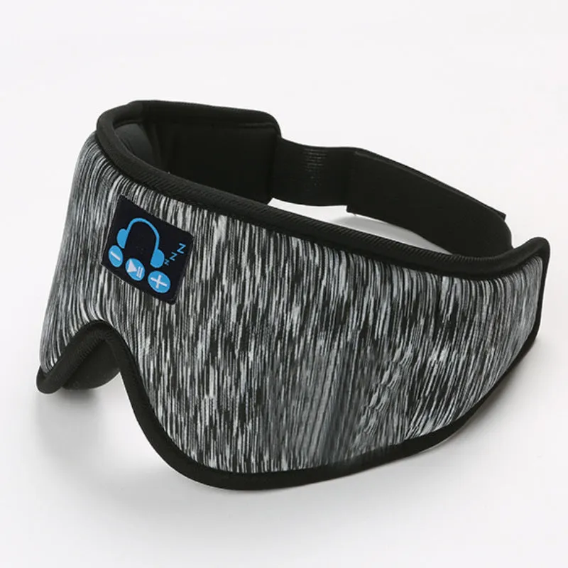 Wireless Bluetooth 5.0 sleeping eye mask with built-in earphones, grey or black velvet headband