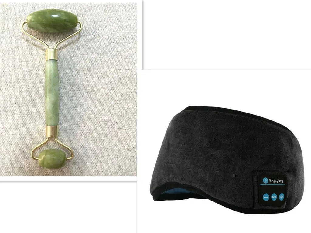 Wireless Bluetooth 5.0 sleeping eye mask with built-in earphones, grey or black velvet headband