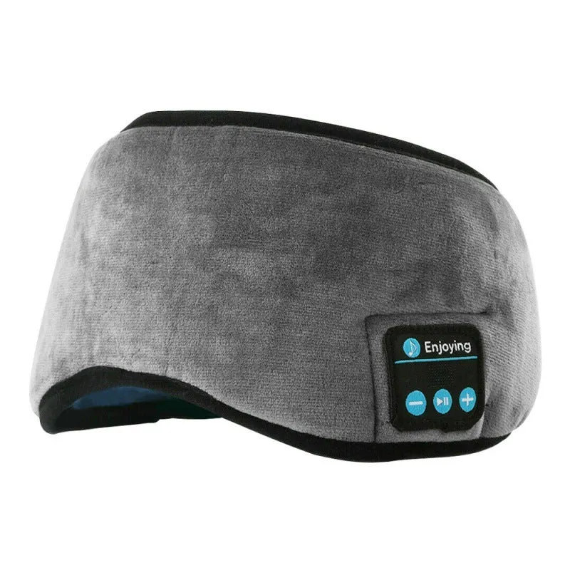 Wireless Bluetooth 5.0 sleeping eye mask with built-in earphones, grey or black velvet headband