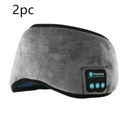 Wireless Bluetooth 5.0 sleeping eye mask with built-in earphones, grey or black velvet headband