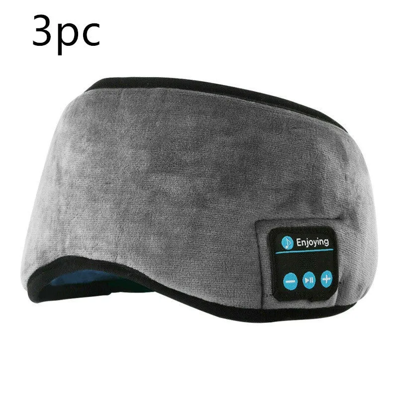 Wireless Bluetooth 5.0 sleeping eye mask with built-in earphones, grey or black velvet headband