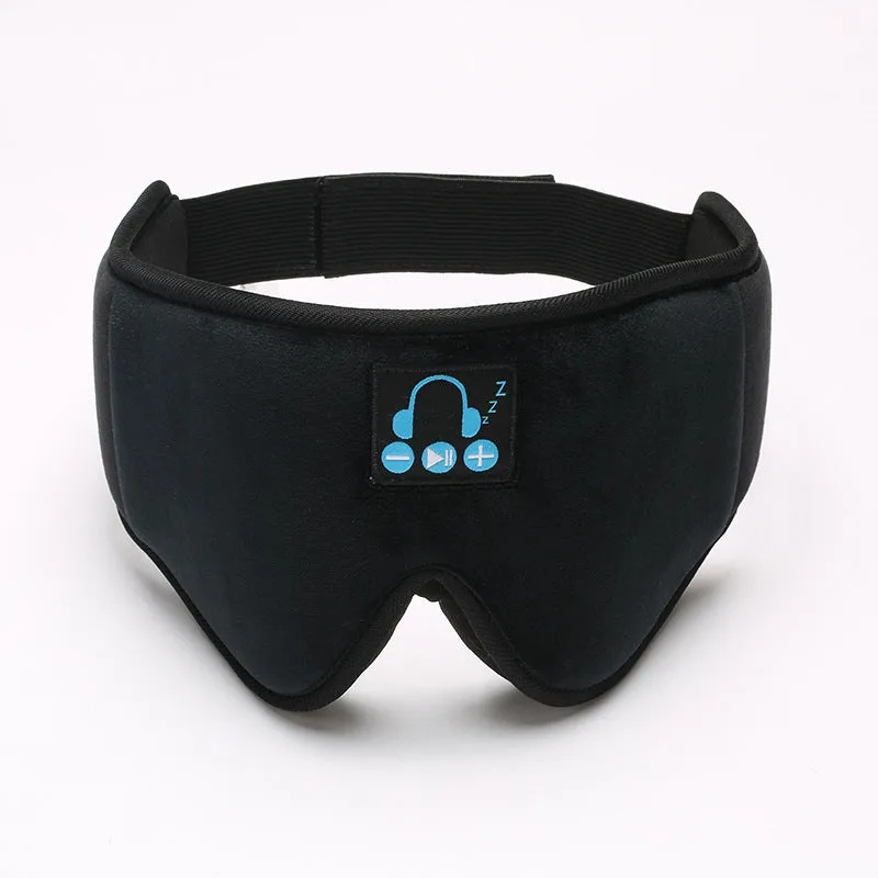 Wireless Bluetooth 5.0 sleeping eye mask with built-in earphones, grey or black velvet headband