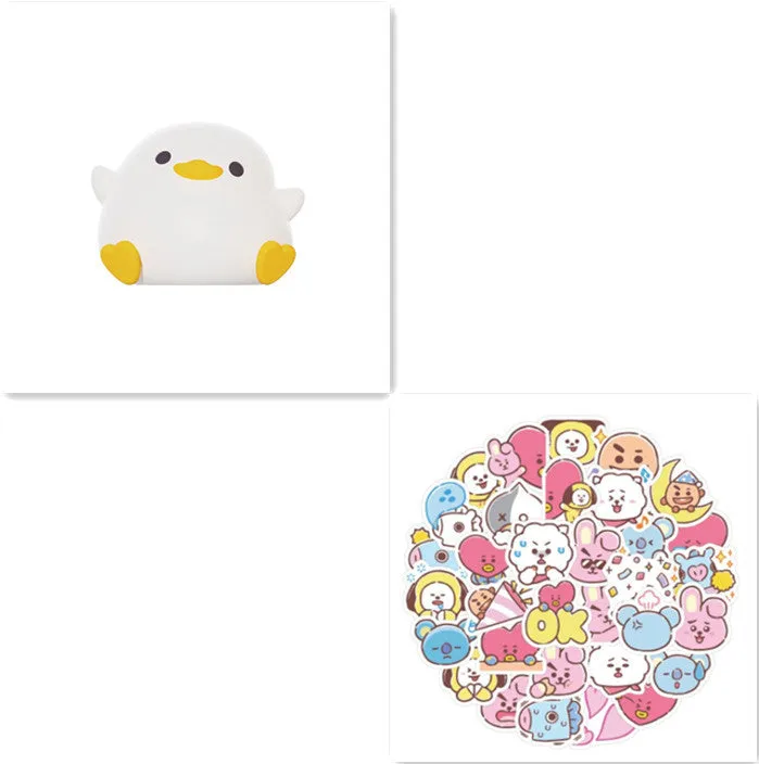 Doudou Duck silicone night light, BPA-free, squeeze to glow, 2 brightness levels, USB charging