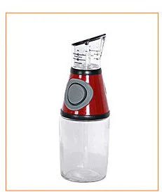 500ml high white glass measurable oil bottle with slim 8x28.5cm shape on kitchen countertop