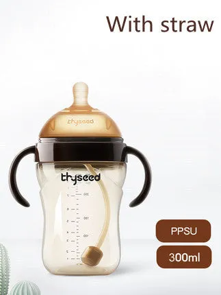 PPSU baby bottle 240ml wide calibre with silicone nipple for newborn feeding