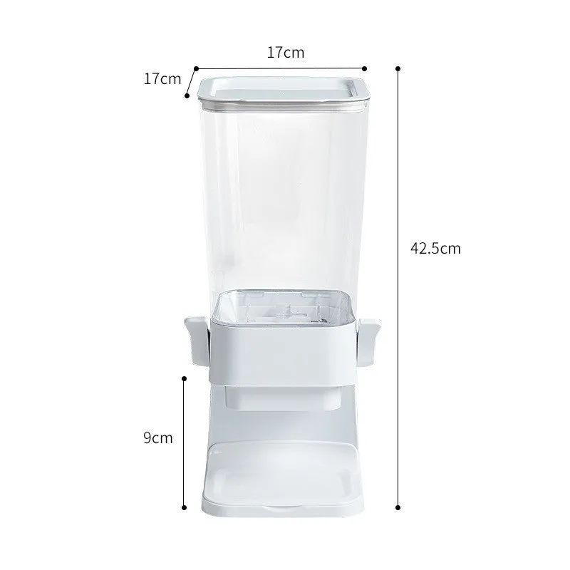 Countertop cereal dispenser with chute opening and levers, 5.5 quart capacity, black colour