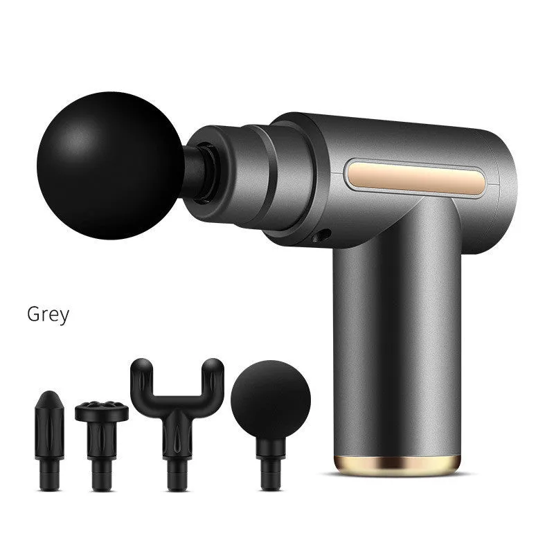 Electric muscle massage gun with 4 heads and LCD display in 720 black colour
