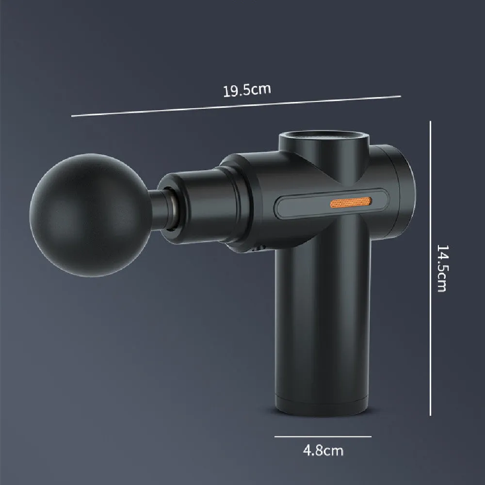 Electric muscle massage gun with 4 heads and LCD display in 720 black colour