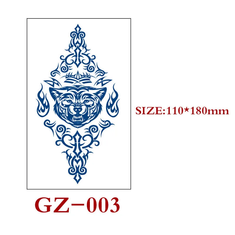 Juice tattoo sticker sheet with geometric shapes, 110x180mm, semi-permanent herbal water transfer design