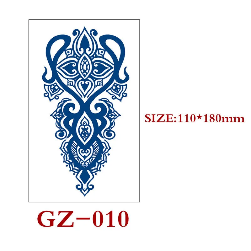 Juice tattoo sticker sheet with geometric shapes, 110x180mm, semi-permanent herbal water transfer design