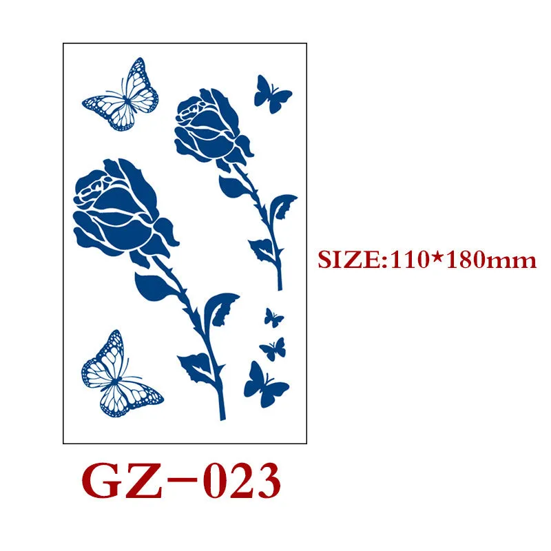 Juice tattoo sticker sheet with geometric shapes, 110x180mm, semi-permanent herbal water transfer design