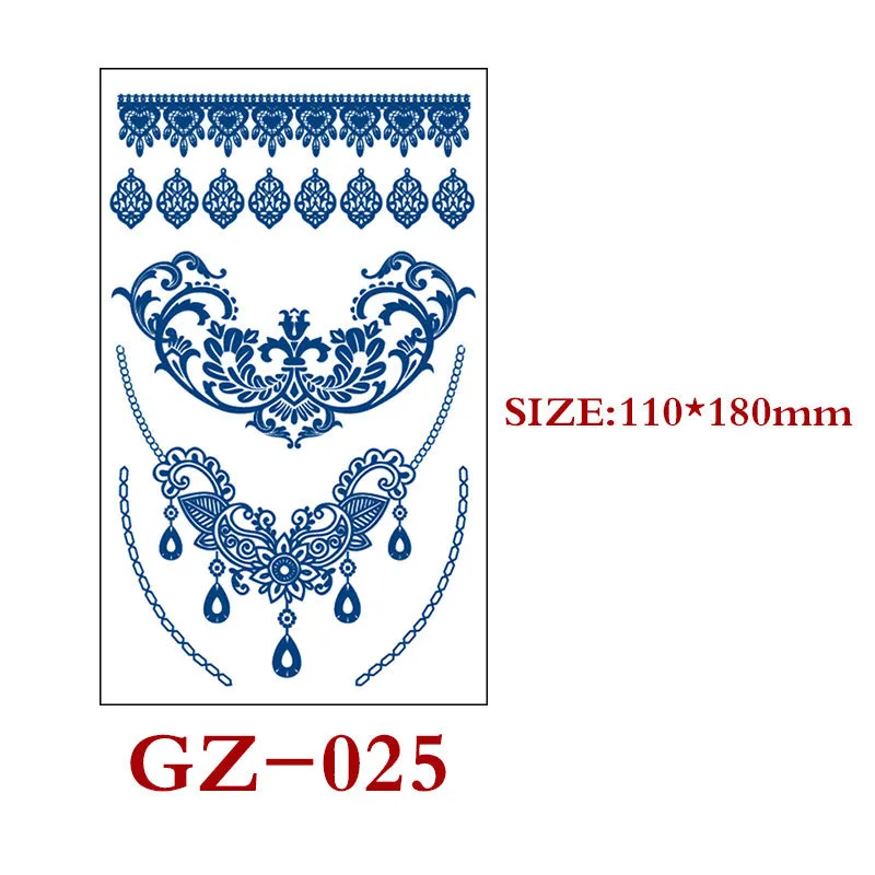 Juice tattoo sticker sheet with geometric shapes, 110x180mm, semi-permanent herbal water transfer design