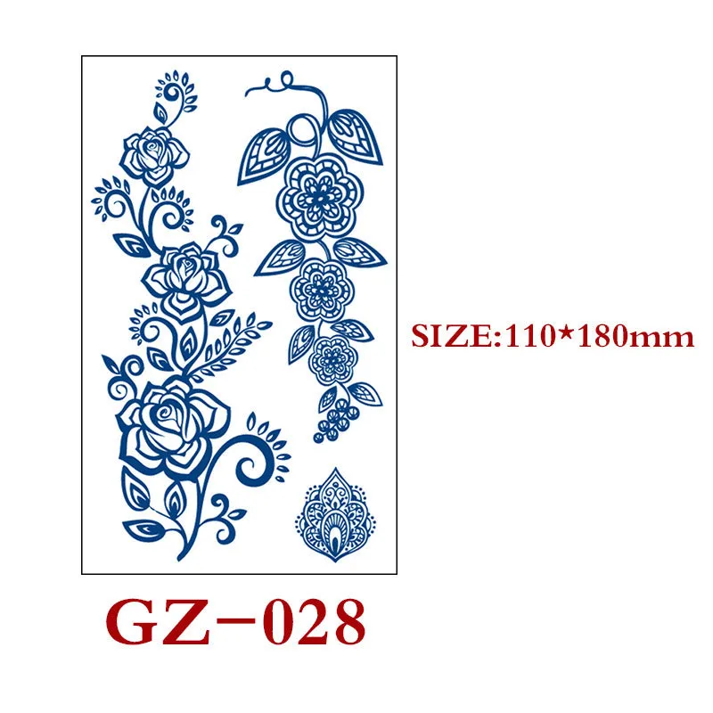 Juice tattoo sticker sheet with geometric shapes, 110x180mm, semi-permanent herbal water transfer design