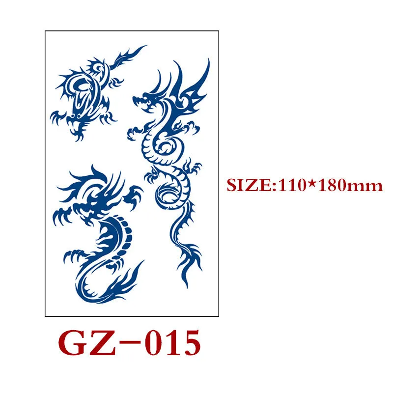Juice tattoo sticker sheet with geometric shapes, 110x180mm, semi-permanent herbal water transfer design