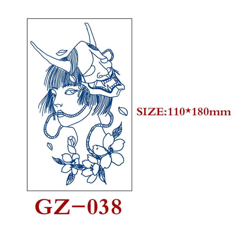 Juice tattoo sticker sheet with geometric shapes, 110x180mm, semi-permanent herbal water transfer design