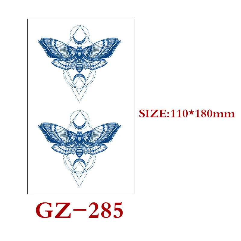 Juice tattoo sticker sheet with geometric shapes, 110x180mm, semi-permanent herbal water transfer design