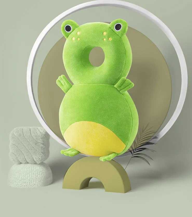 Baby breathable anti-fall protection pillow with adjustable straps in cute animal design