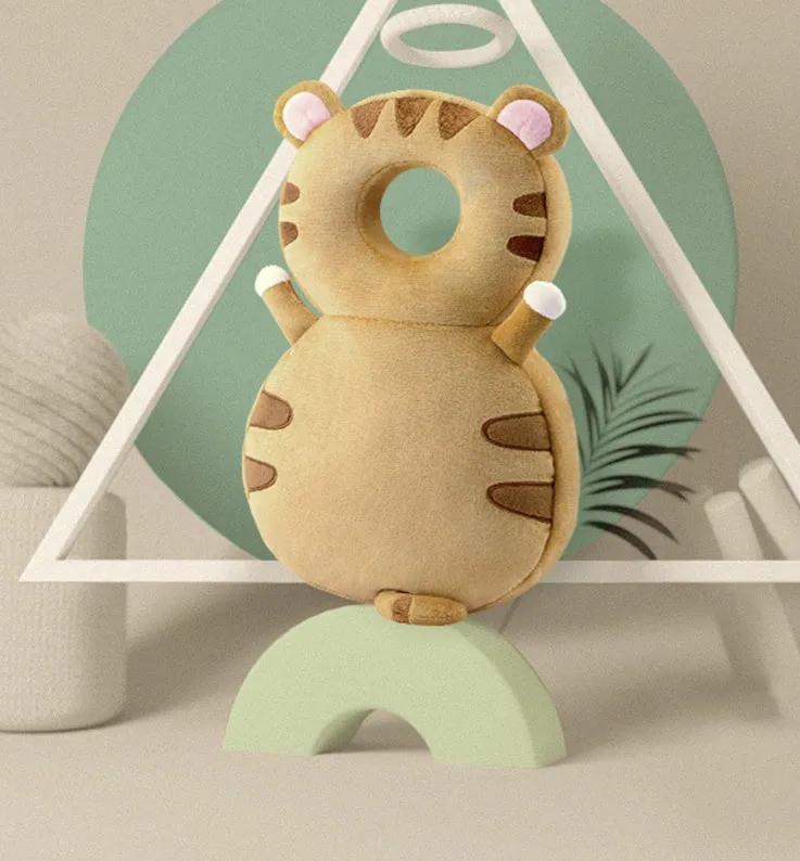 Baby breathable anti-fall protection pillow with adjustable straps in cute animal design