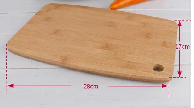 Moso bamboo square kitchen cutting board, 28x17x1 cm, antibacterial surface for vegetable chopping
