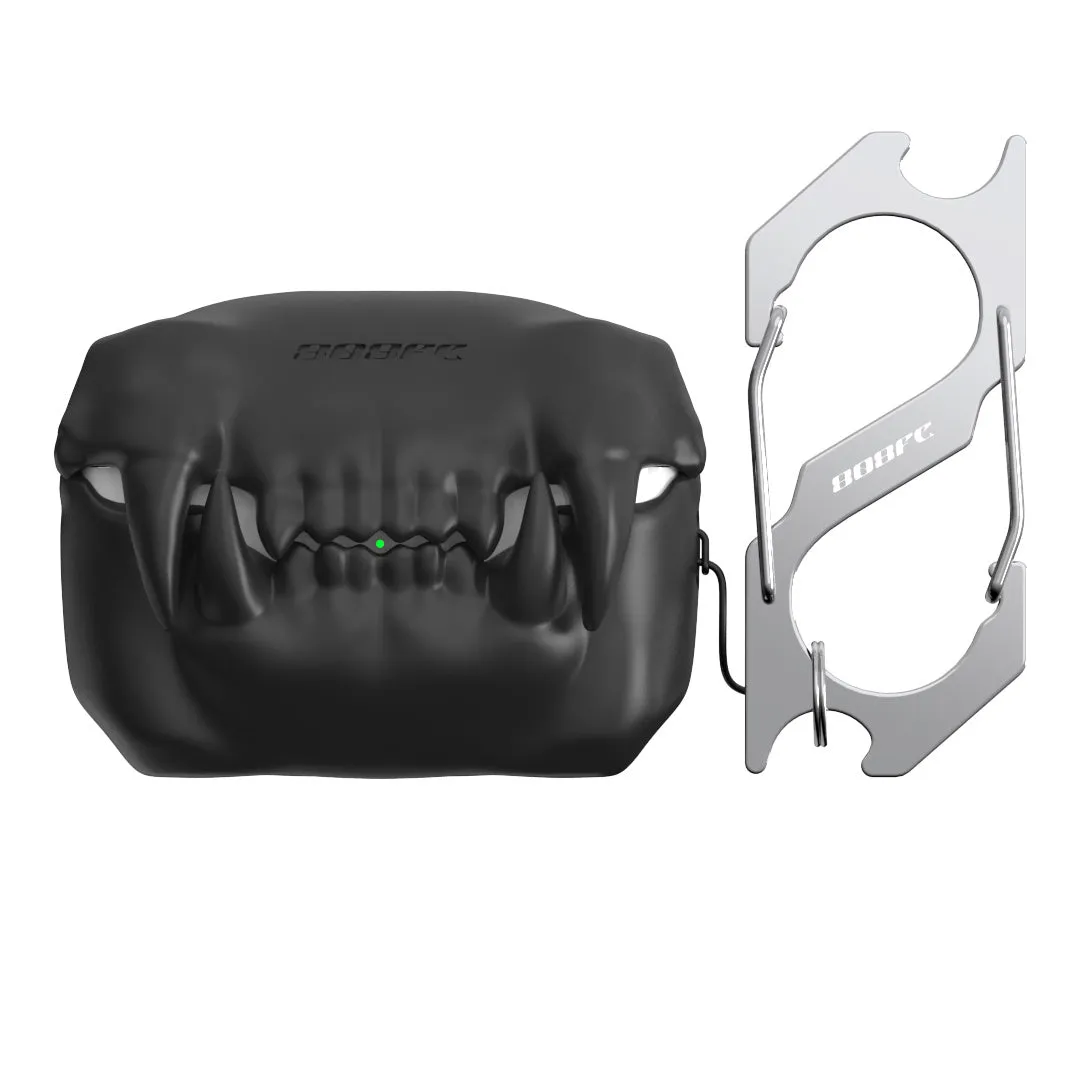 Silicone earphone case for AirPods Pro with keychain in fluorescent green colour