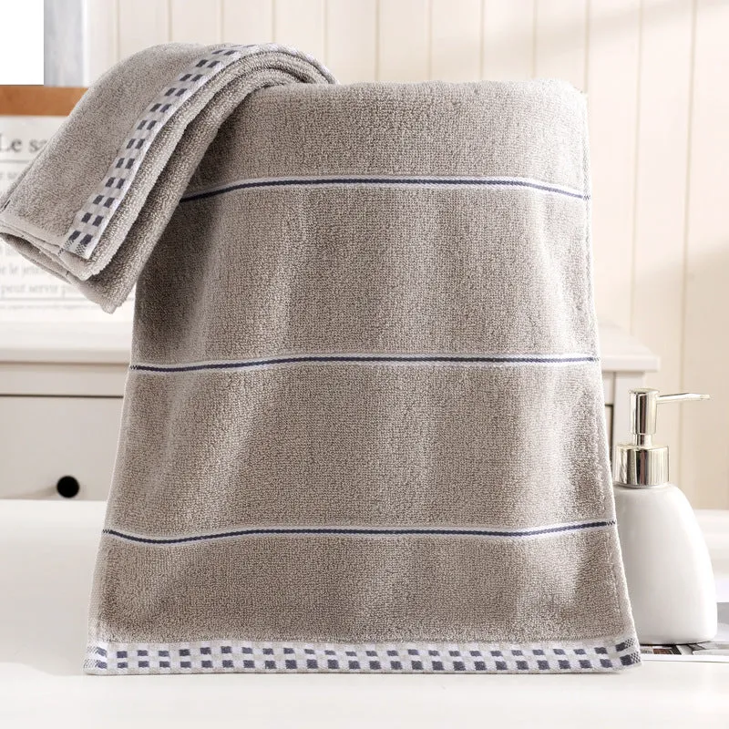 Soft absorbent pure cotton houndstooth facial towel 35x75cm in grey, blue, and green colours