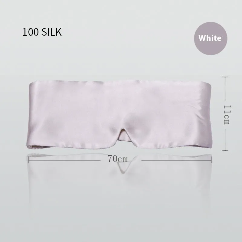 Black mulberry silk sleep eye mask on a white background.