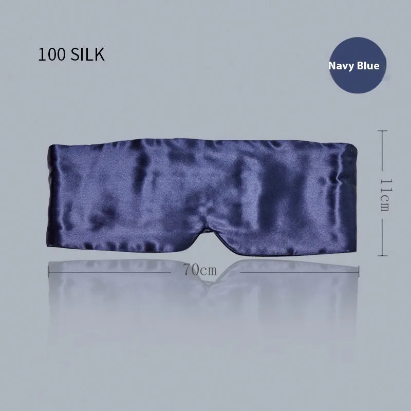 Black mulberry silk sleep eye mask on a white background.