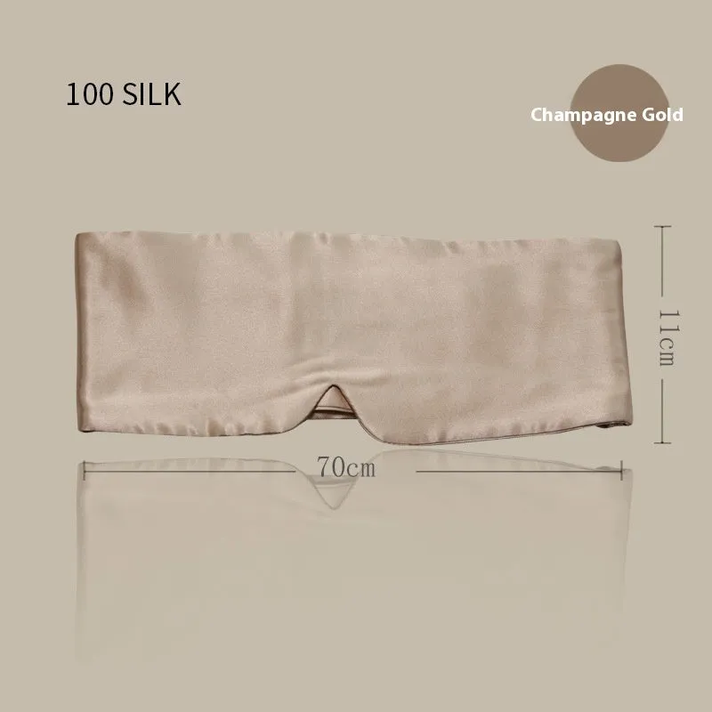 Black mulberry silk sleep eye mask on a white background.