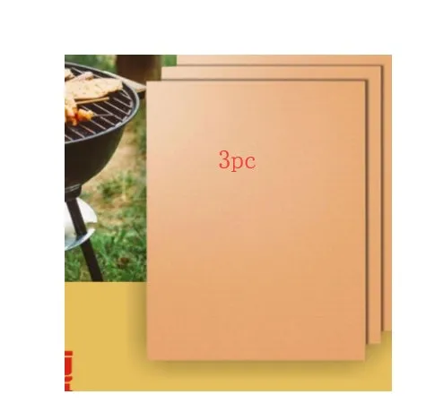 Reusable non-stick barbecue grill mat 33x40cm PTFE fibreglass fabric for indirect cooking