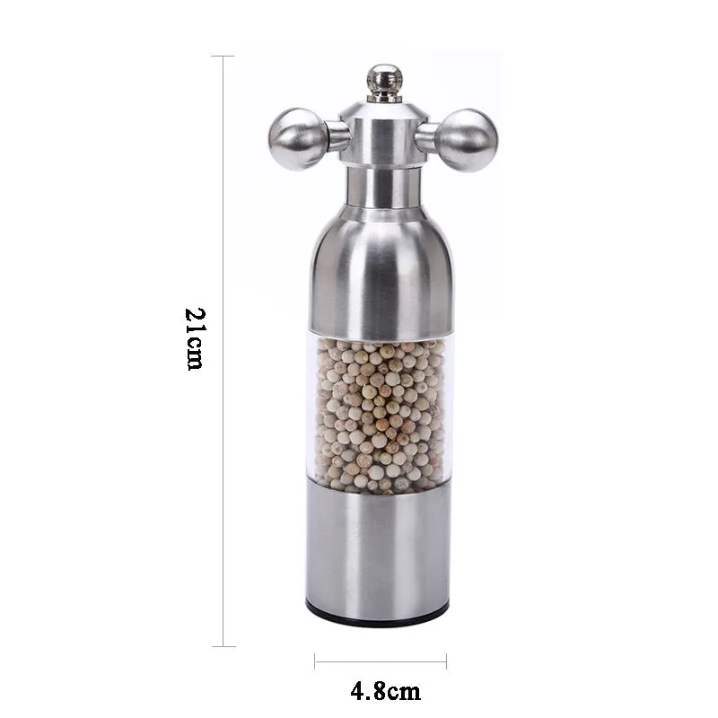 Pepper Mill Gadgets pepper and salt grinder in gold finish, small size 17.5 cm for kitchen and BBQ use