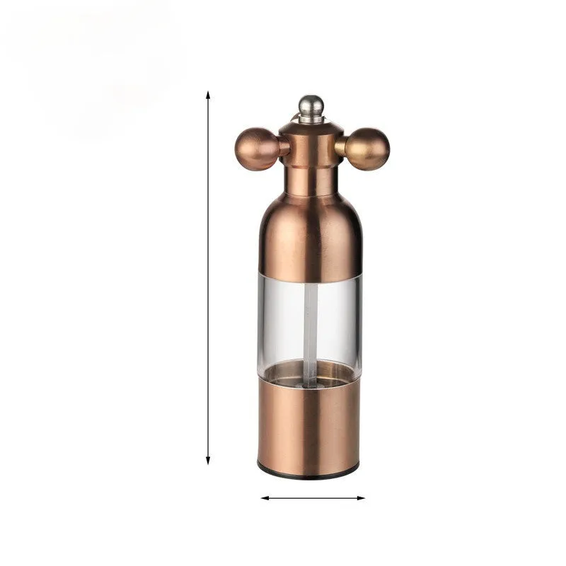 Pepper Mill Gadgets pepper and salt grinder in gold finish, small size 17.5 cm for kitchen and BBQ use
