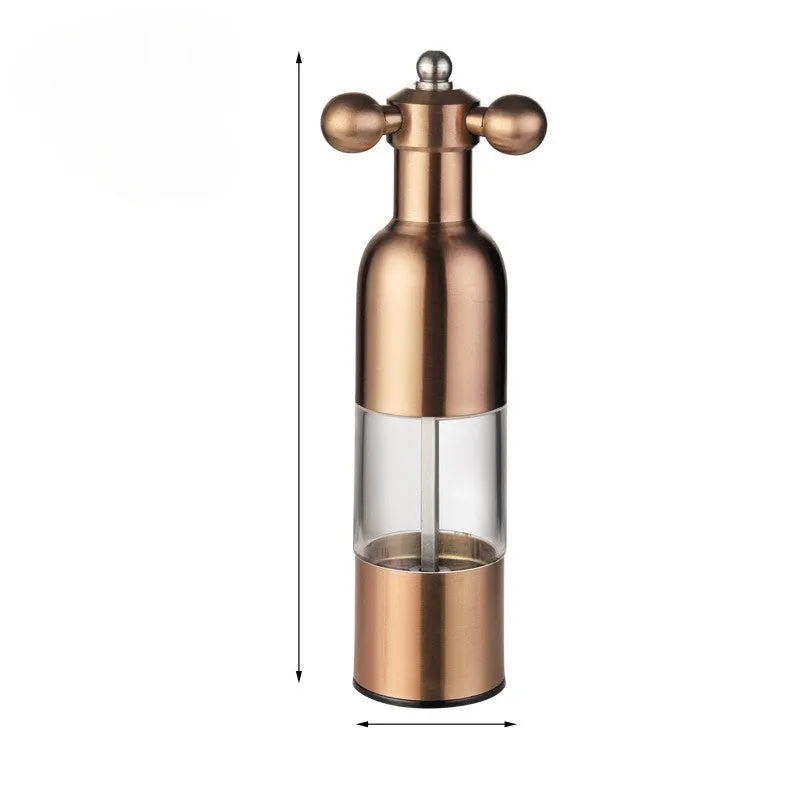 Pepper Mill Gadgets pepper and salt grinder in gold finish, small size 17.5 cm for kitchen and BBQ use