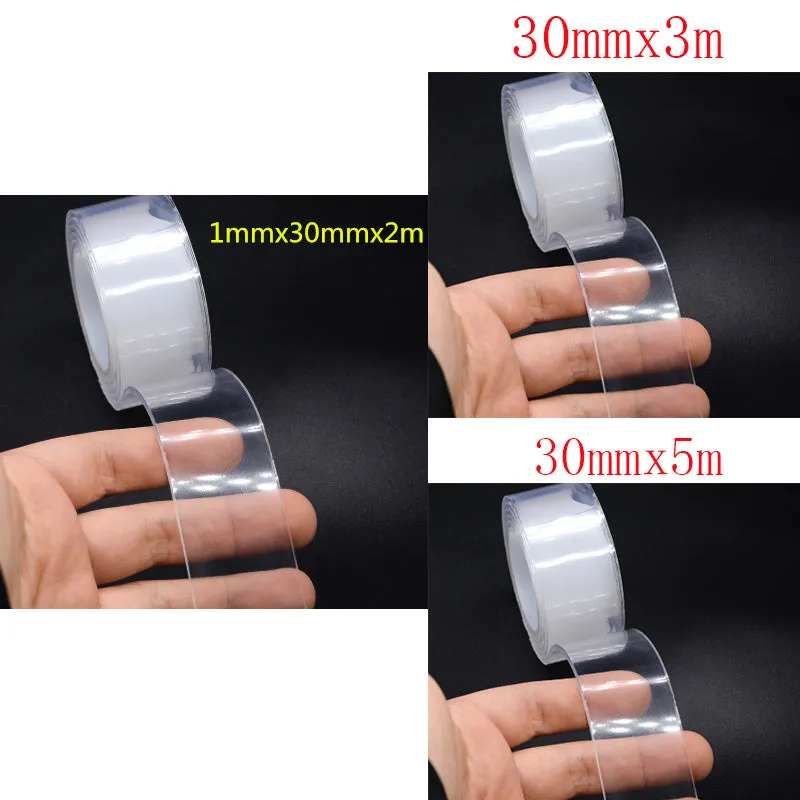 Washable PU nano gel double-sided tape 30mm width 2mm thickness on a white background