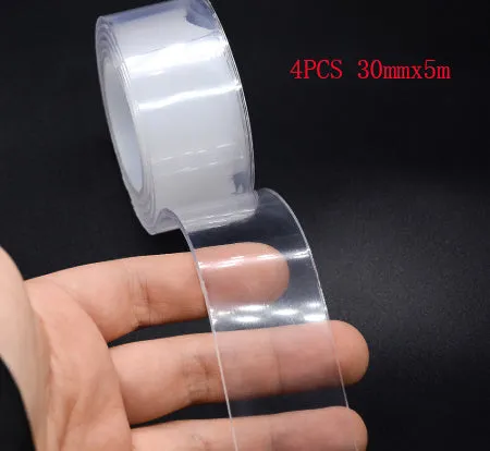 Washable PU nano gel double-sided tape 30mm width 2mm thickness on a white background
