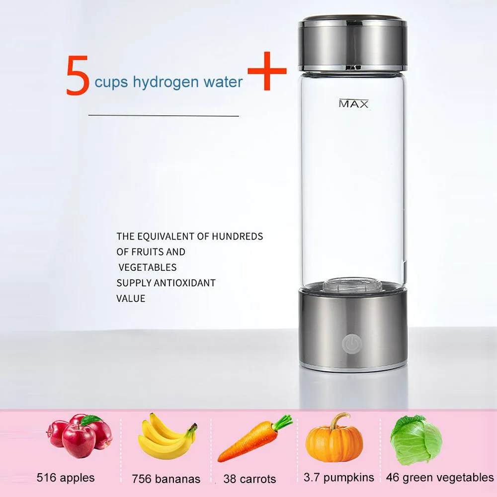 Upgraded Health Smart Hydrogen Water Cup with 420ml capacity and titanium electrode