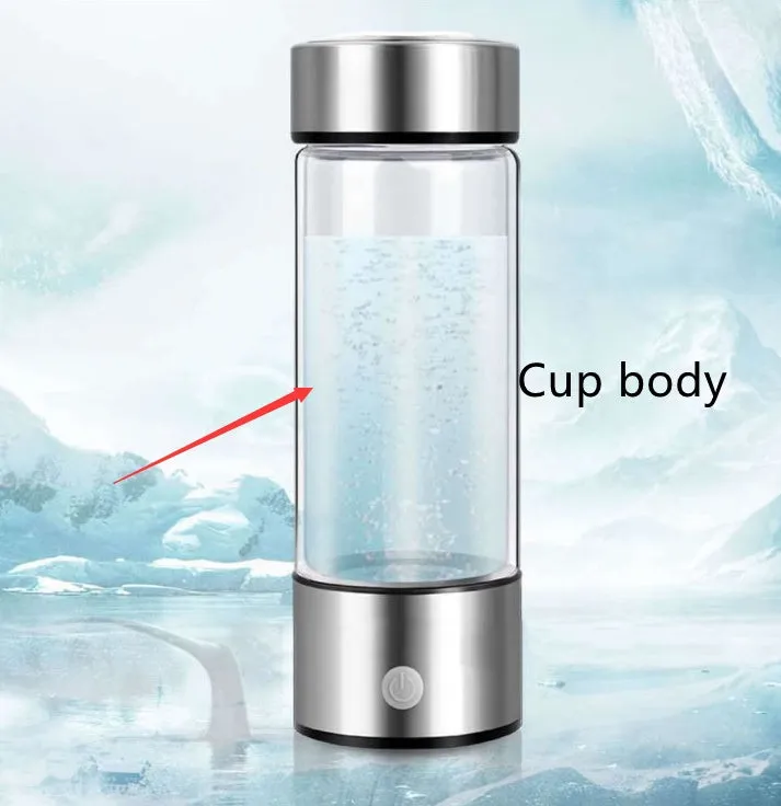 Upgraded Health Smart Hydrogen Water Cup with 420ml capacity and titanium electrode